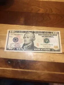 $10 Dollar Bill Birthday 11-07-1948 Note Fancy Serial November 07 1949 - Picture 1 of 5