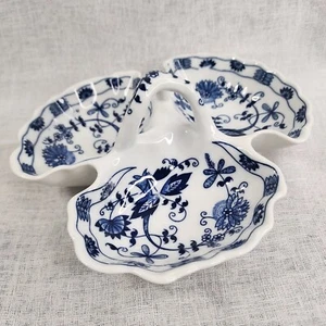 Vienna Woods Fine China Seymore Mann Blue And White Candy Relish Dish 3 Section - Picture 1 of 20