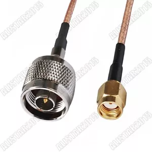 Connettore N maschio a RP-SMA maschio spina (pin femmina) RF treccia cavo coassiale RG316 - Foto 1 di 4