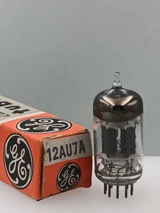 Strong GE 12AU7A ECC82 Short Grey Plates Copper Grid Halo Get Serious Tube D843 - Picture 1 of 4
