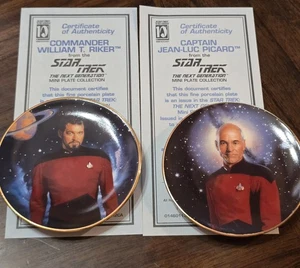 35/8" Star Trek 2 Mini Platten Captain Jean-Luc Picard Commander William T. Riker - Bild 1 von 12