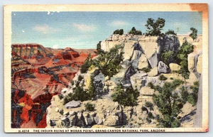 Postal Ruinas Indias Moran Point Arizona Gran Cañón Parque Nacional Lino De Colección - Imagen 1 de 4