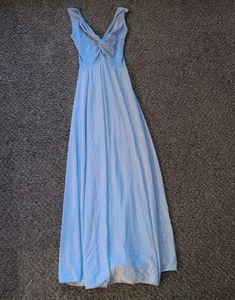 VESTIDO VINTAGE OLGA Bodysilk Nylon Elástico BARRIDO Azul Lencería Talla M - Imagen 1 de 10