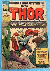 Viaje al misterio #110 Thor Marvel Comics noviembre 1964 Dr Hyde-Cobra-Loki-Odin - Imagen 1 de 21