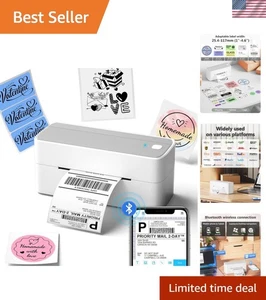Stylish Pink Bluetooth 4x6 Thermal Label Printer - Perfect for Shipping & Gifts - Afbeelding 1 van 10