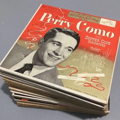 45rpm Records Vintage 1940s & 50s Lot Of 29 Perry Comic Johnny Mathis Eartha Kit - Image 1 of 4