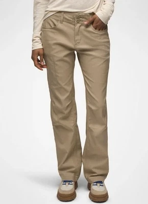Pantalones Prana Halle II tiro medio dobladillo enrollable UPF 50+ senderismo al aire libre beige talla 16 Foto 1 de 4