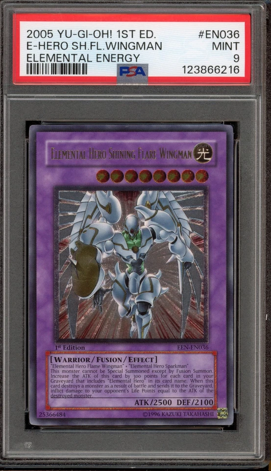Yu-Gi-Oh! Elemental Hero Shining Flare Wingman 1st Ed Ultimate EEN-EN036 PSA 9 - Image 1 of 2