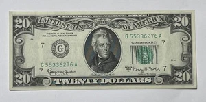 U.S. - Series 1963-A $20.00 Federal Reserve Note (55336276 Serial #'s) - Nice - Picture 1 of 2