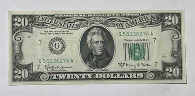 U.S. - Series 1963-A $20.00 Federal Reserve Note (55336276 Serial #'s) - Nice - Image 1 of 2