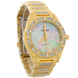 Orologio Citizen Eco-Drive Donna Silhouette Cristallo Tono Oro PVD EM1022-51D - Foto 1 di 3