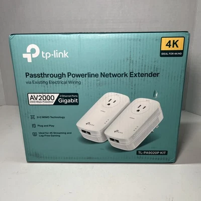 TP‑Link AV2000 2‑Port Gigabit Passthrough Powerline Starter Kit Open Box - Image 1 of 4