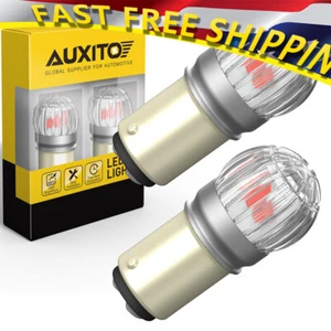 New AUXITO Red 2X BAY15D 1157 LED 2057 Stop Turn Signal Brake Tail Light Bulbs - Picture 1 of 10