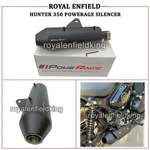 Fit For Royal Enfield HUNTER 350 POWERAGE MATT BLACK EXHAUST SILENCER - Imagen 1 de 7
