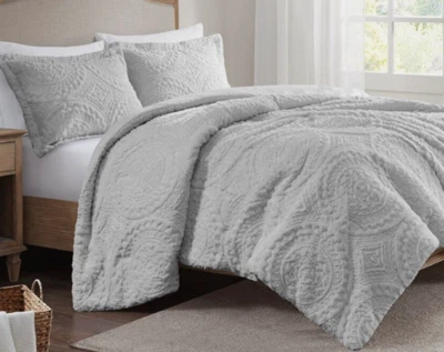 Full-Queen  Embroidered Medallion Long Fur to Mink Comforter Set,MP10-6013 - Image 1 of 4