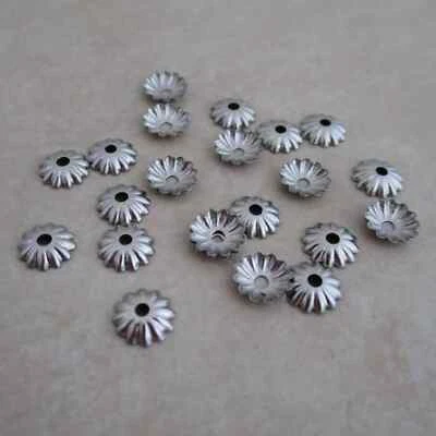 50 tapas de cuentas corrugadas de 6 mm de acero inoxidable Foto 1 de 4