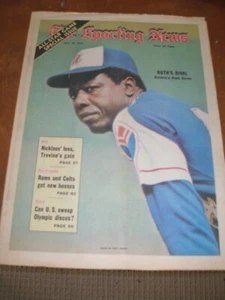 Julio 1972 The Sporting News SOLO PORTADAS - Hank Aaron Atlanta Braves Salón de la fama - Imagen 1 de 1