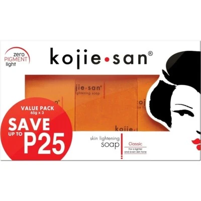 Genuine 3X65g Kojie San Kojic Acid Soap Bars Skin Lightening Kojiesan Whitening