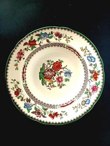 Cuencos de sopa con borde de rosa china Spode Inglaterra - Imagen 1 de 5