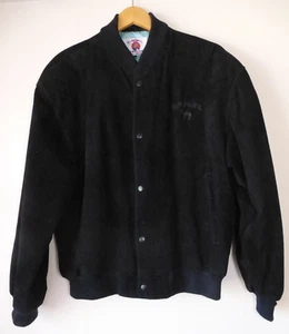 Chaqueta Camel Cigarettes Hombres Grande De Colección Negro Gamuza Cuero Bombardero Abrigo Línea Satinada - Imagen 1 de 23