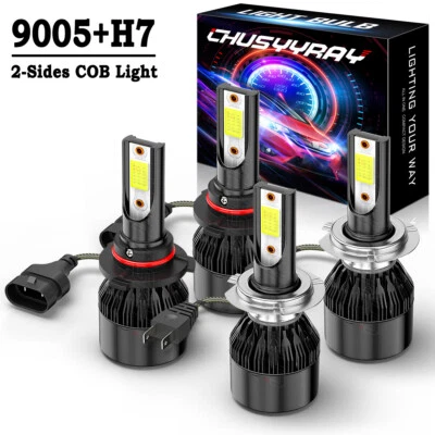 Para Mazda 6 2011 2012 2013 4x Combo 9005+H7 COB Kit Bombillas 6000K Blanco 160W Foto 1 de 4