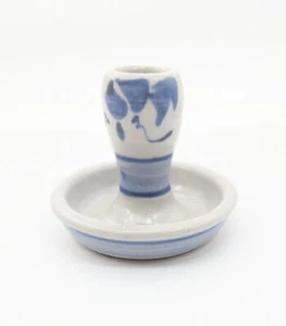 Candelabro de cerámica de estudio artesanal diseño azul. Firmado Seward - Imagen 1 de 5