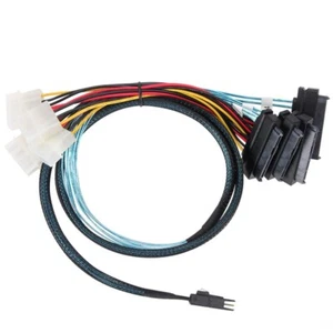 Mini SAS 36Pin SFF-8087 to 4 x 29Pin SFF-8482 Server Cable with IDE Power 1m - Picture 1 of 6