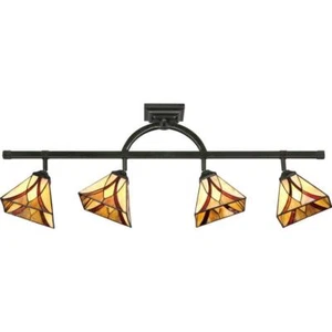 Quoizel Fixed Track Lighting Kit 3' in Valiant Bronze w/ Pendant Track Heads - Picture 1 of 6