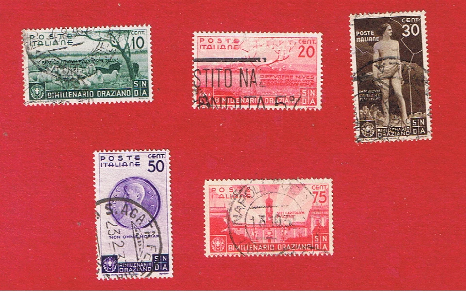 Italy #359-363   VF used  Horace   Free S/H - Image 1 of 1