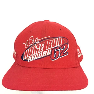 Vtg Mark McGuire Home Run Cap Record 62 Logo USA Snap Back Trucker Baseball Hat - Picture 1 of 12