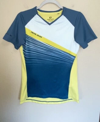 Camiseta PEARL iZUMi Ride Launch ciclismo manga curta padrão azul amarelo médio - Imagem 1 de 4