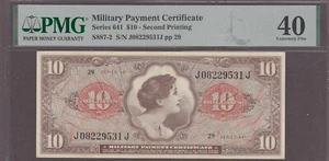 US MPC $10.00 Note Series 641 Second Printing PMG 40 - Picture 1 of 2