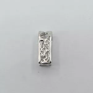 Fianza cuadrada de plata esterlina 925/pegamento de cierre para joyería/hallazgo #5 - Imagen 1 de 3