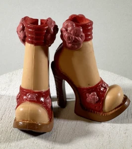 2005 Barbie My Scene Swappin' Styles 3D Flower dunkelrot High Heel Puppe Schuhe - Bild 1 von 7