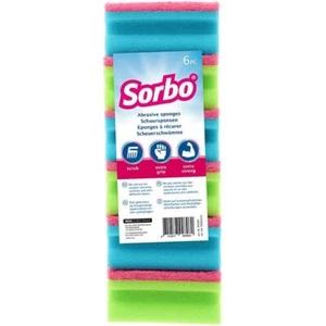 Juego de 6 limpiadores de exfoliantes de esponja abrasiva Sorbo - rosa/verde - Imagen 1 de 2