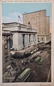 Postkarte New York City 1¢ Grand Central Depot und Commodore Hotel - Bild 1 von 2