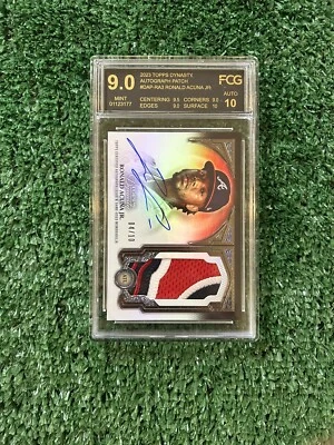 2023 Topps Dynasty Ronald Acuna Jr Game Used & Autograph /10 - Image 1 of 3