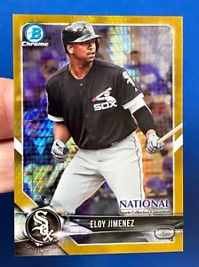 ELOY JIMENEZ ROOKIE - 2018 “GOLD REFRACTOR” Bowman CHROME Natl Convention RC /50 - Picture 1 of 5