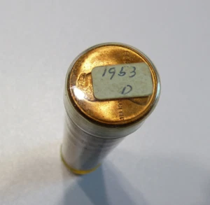 1953-D Lincoln Cent BU Roll in Original Plastic Tube See Photos & Notes - Picture 1 of 3