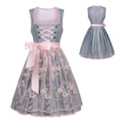 Mujeres Uniforme Niña Oktoberfest Estampado Vestido con Cordones Traje de Mucama Disfraz con disfraces Foto 1 de 4