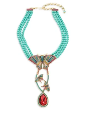 Collar Heidi Daus "Fantasía Mariposa" 3 Hilos Cuentas Cristal Gota Nuevo con Etiquetas Foto 1 de 4
