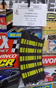 TYCO, 9" BANKED CURVE, YELLOW GRAPHICS, HO SLOT CAR TRACK, #5852, (2-PACK) - Picture 1 of 1