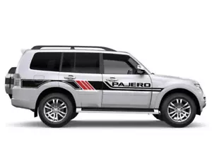 2 PCS Graphic Vinyl Car Sticker Side Door Stripe Decal For Mitsubishi Pajero - Picture 1 of 6