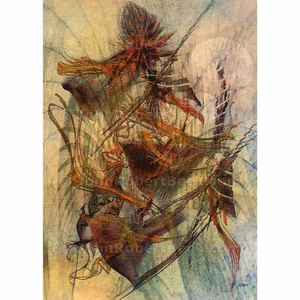 Tarjeta de arte ACEO firmada impresión abstracta (2,5" x 3,5") Don Quijote (Hombre de la Mancha) - Imagen 1 de 7