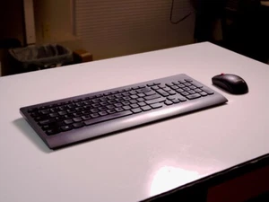 Used Lenovo Wireless Keyboard & Mouse Combo (KBRF3971 and MORFFHL) - Picture 1 of 12