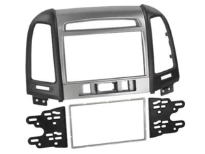 für Hyundai Santa Fe 2 CM  Auto Radio Blende Einbau Rahmen Doppel-DIN schwarz - Bild 1 von 2