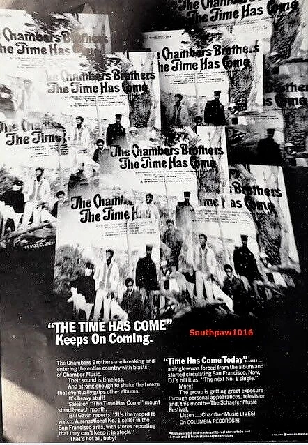 1967 The Chamber Brothers Time Has Come Today Release Industry Promo Reprint Ad - Image 1 of 1