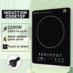 2200W Electric Induction Cooktop Portable Ceramic Glass Cook Top Kitchen Cooker - Picture 1 of 9