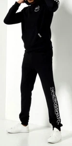 New Mens Crosshatch Metamorph Tracksuit Hoody & Track Pants Joggers Black XL - Picture 1 of 2