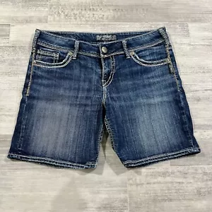 Jeans argento pantaloncino donna denim W29 (misure vita 33” cucitura interna 7”) estivo - Foto 1 di 11